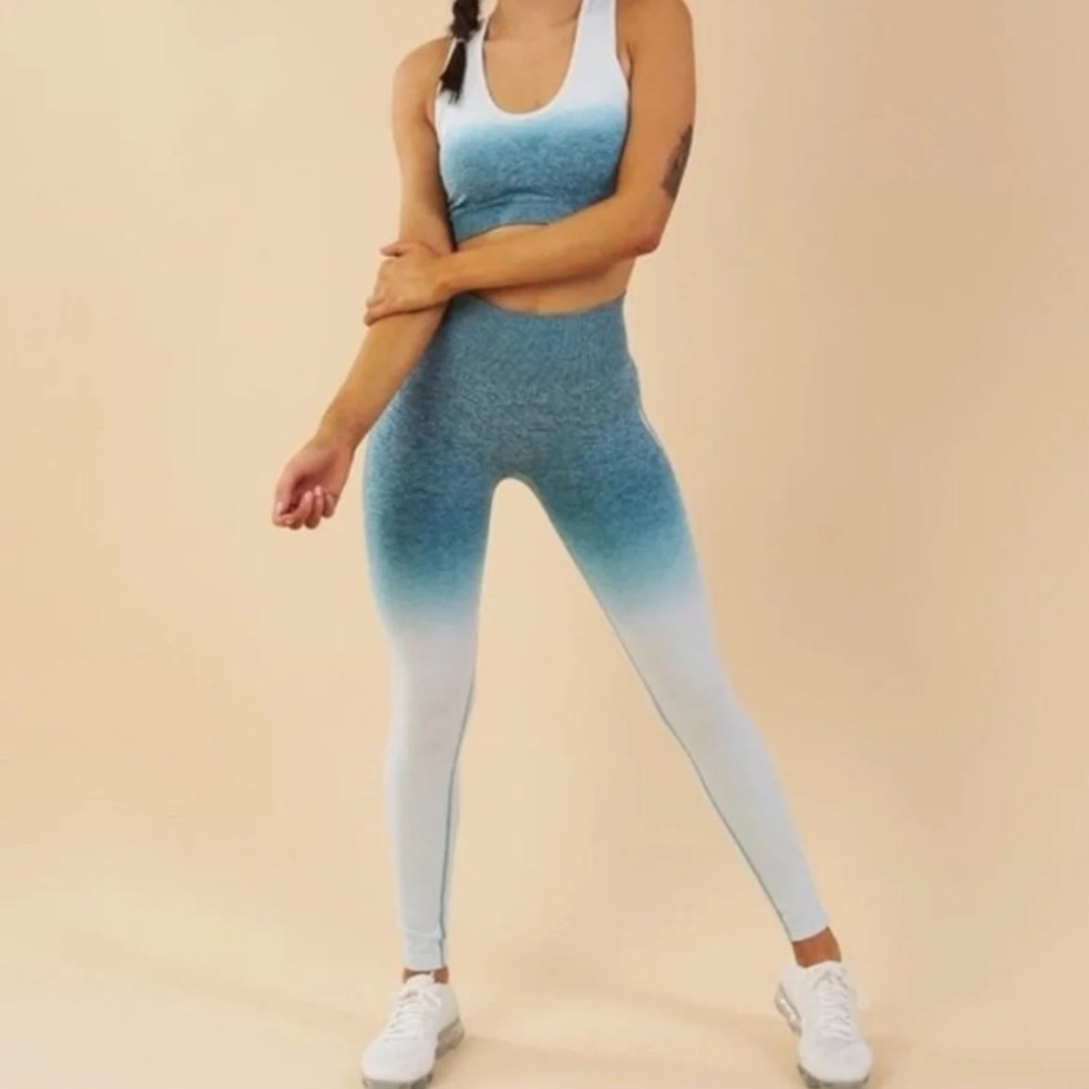 Green Ombré Contour Leggings